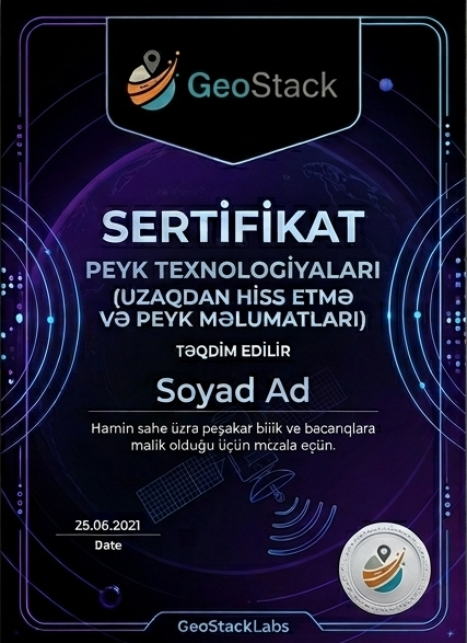 Peyk Texnologiyaları Sertifikatı